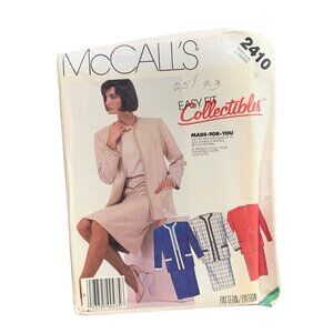 McCall's 2410 Easy Fit Jacket Skirt Sewing Pattern Size 18